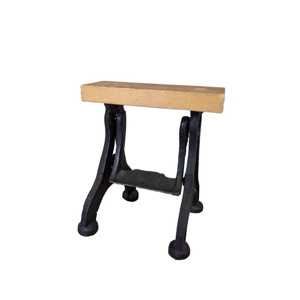 vtg1996 MSR‎ Imports Miniature Dollhouse Trestle Table 5In Black Cast Iron Wood